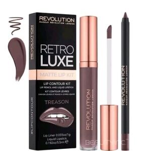 Revolution TREASON Retro Luxe Matte Lip Contour Kit Liquid Lipstick & Pencil